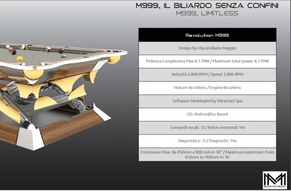 6 Revolution Massimiliano Maggio Made in Italy Luxury Pool Table biliardo tavolo