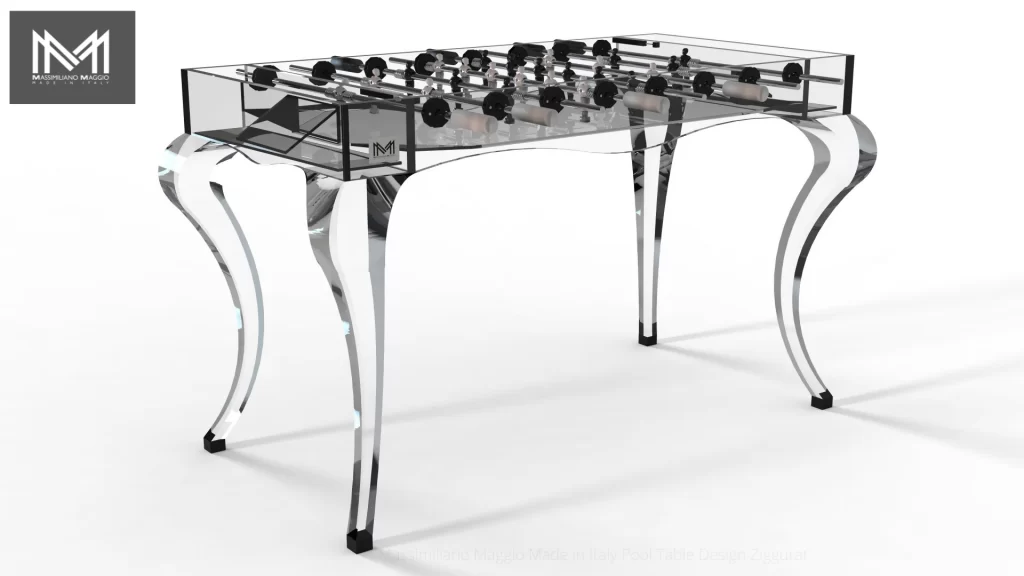 Luxury Pool Table Copertina Bespoke Foosball Crystal Class by Massimiliano Maggio Made in Italy